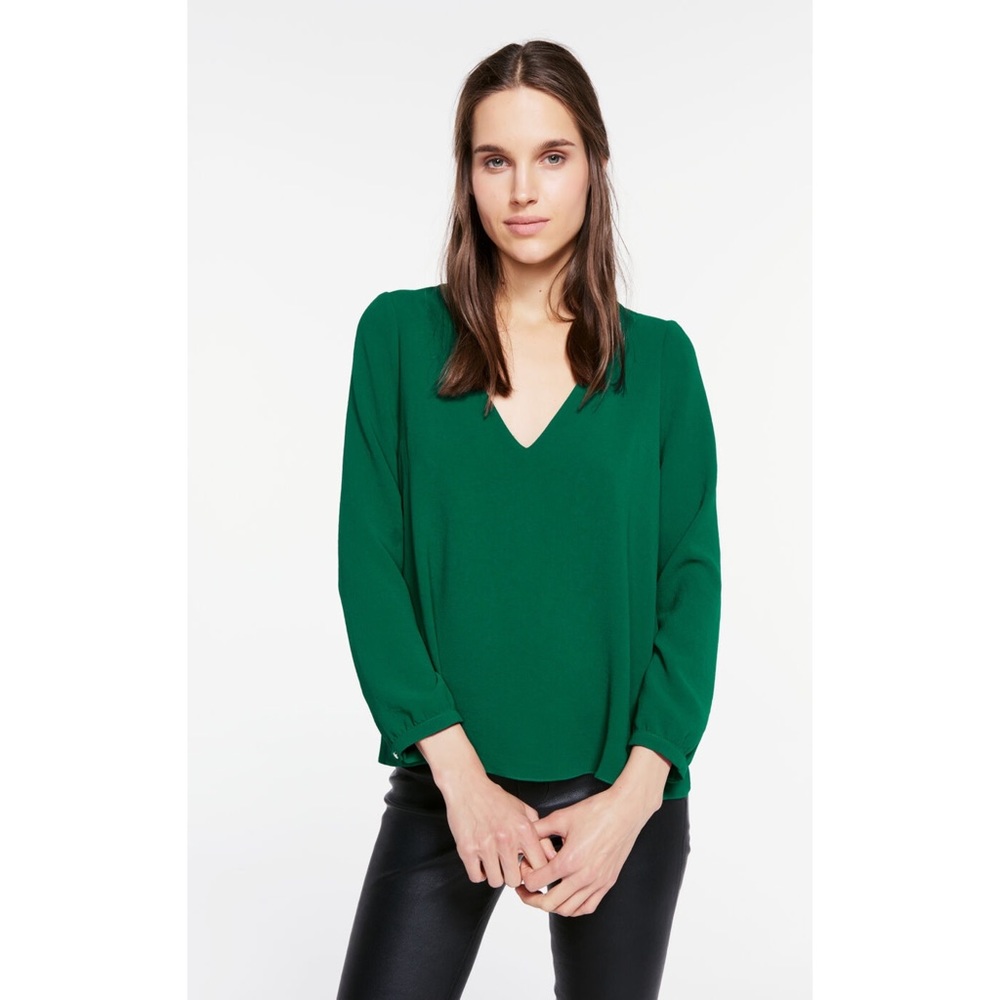 Ba&sh Corian Long Sleeve Top in Green, Size Small